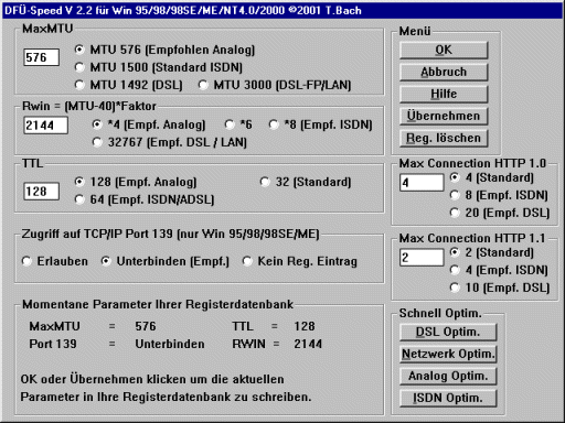 Optimierung mit DFÜ-Speed