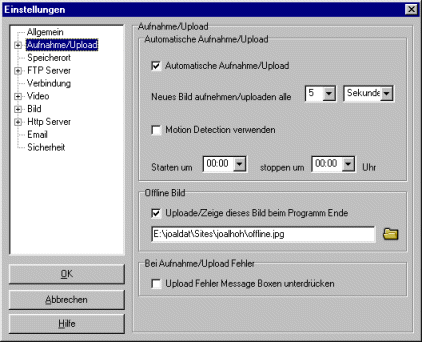 VissionGS: Uploadhäufigkeit und Offline-Bild