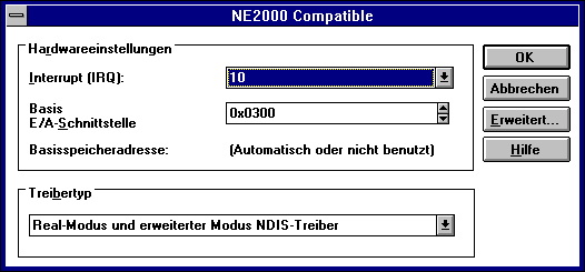 IRQ- und IO-Einstellungen
