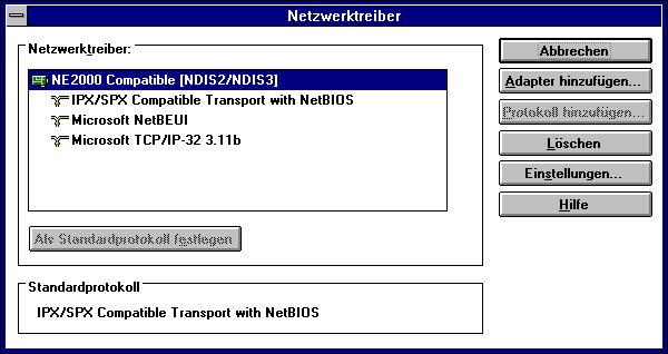Netzwerkkarte zufügen