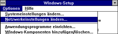 Zugang zum Netzwerk-Setup von Win3.11